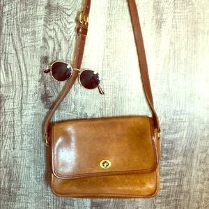 Coach Cognac Leather Clasp Crosby